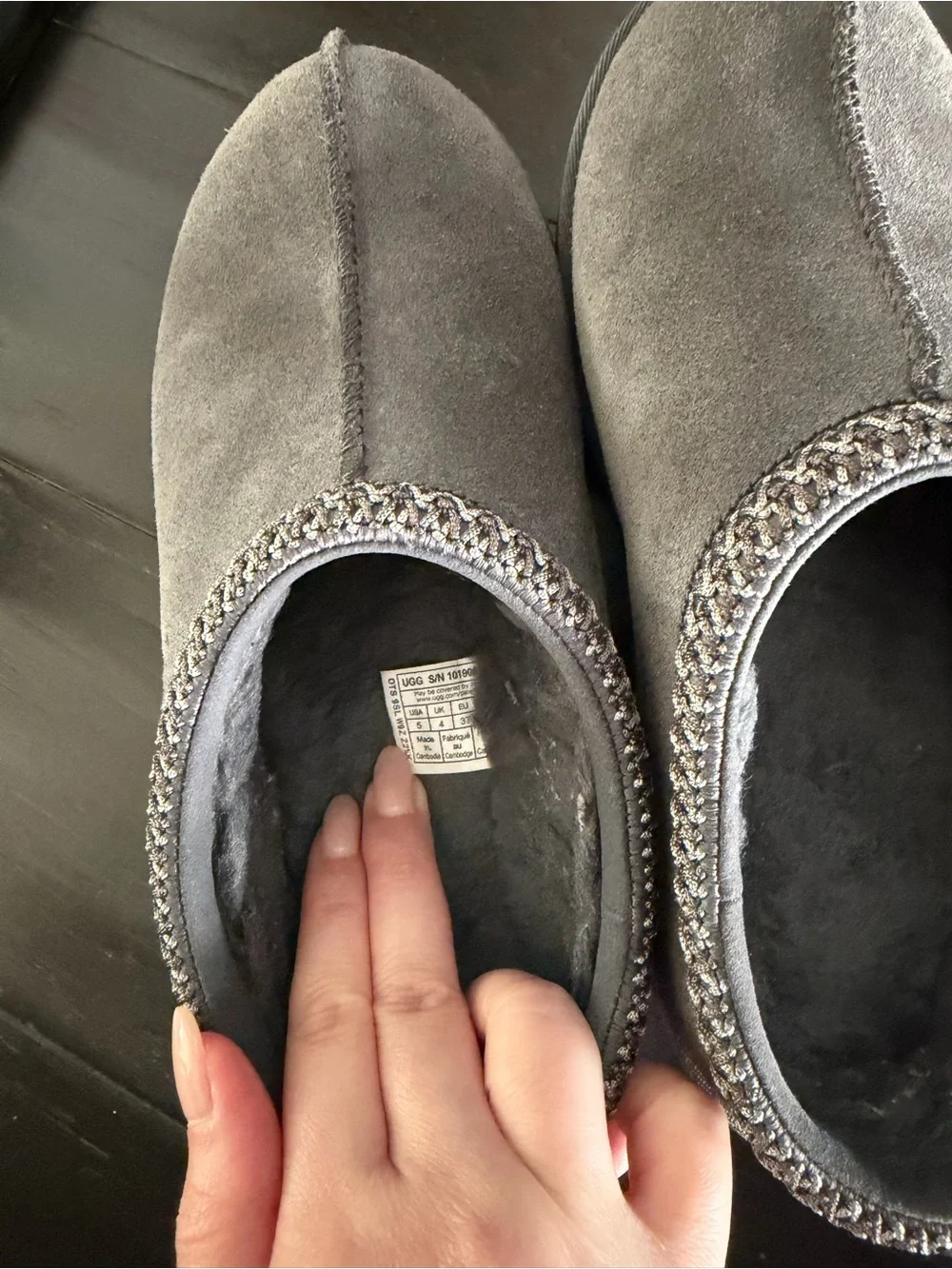 UGG Kids Gray Suede Slip-On Slippers